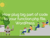 How plug big part of code to your function.php file. WordPre... open