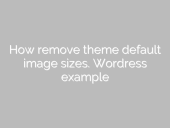 How remove theme default image sizes. WordPress example open